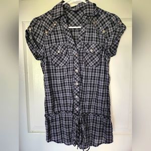 Black Short Sleeve Flannel